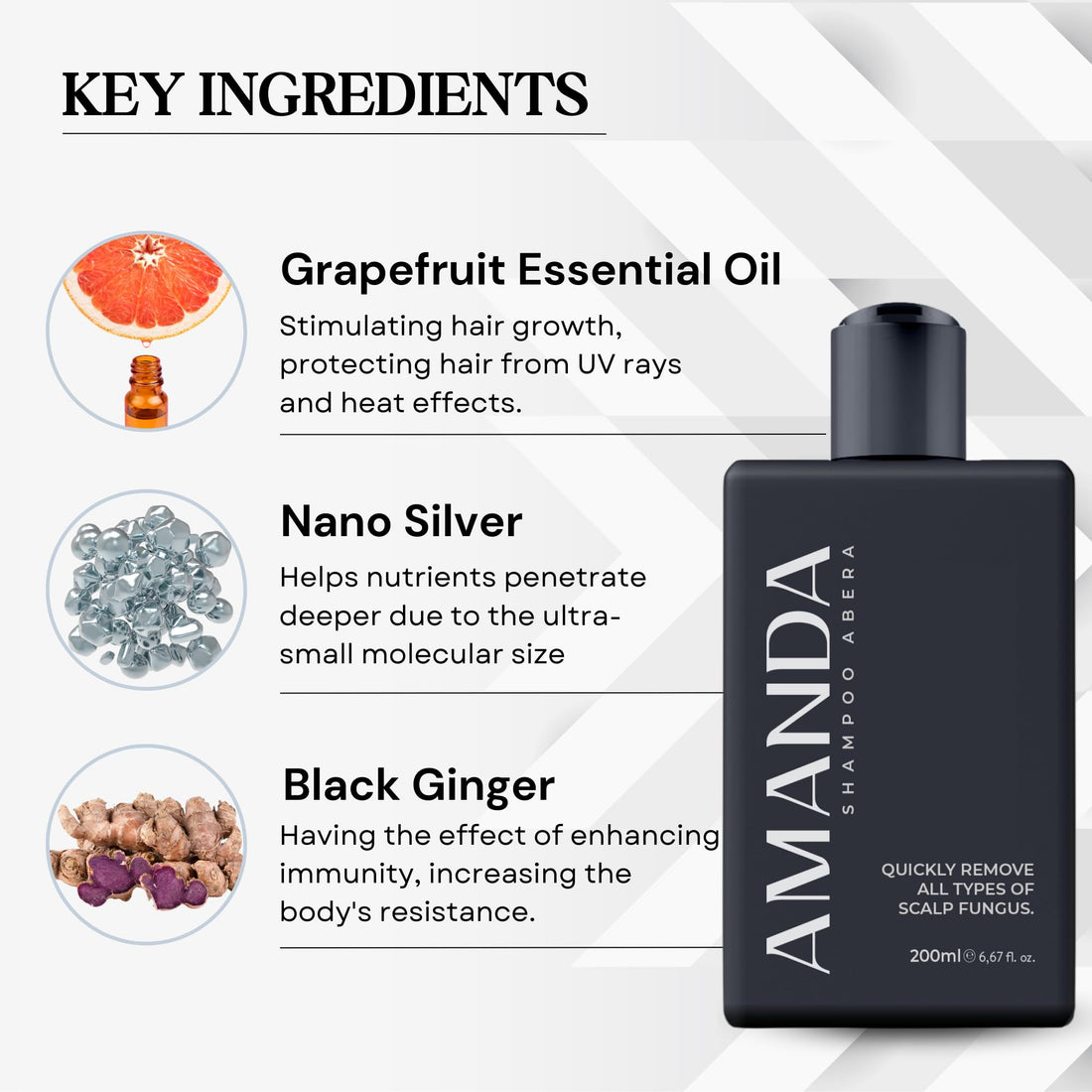 ABERA Amanda Anti-Dandruff Shampoo for Stronger Hair & Healthier Scalp, Nourishes, Get Rid of Dandruff