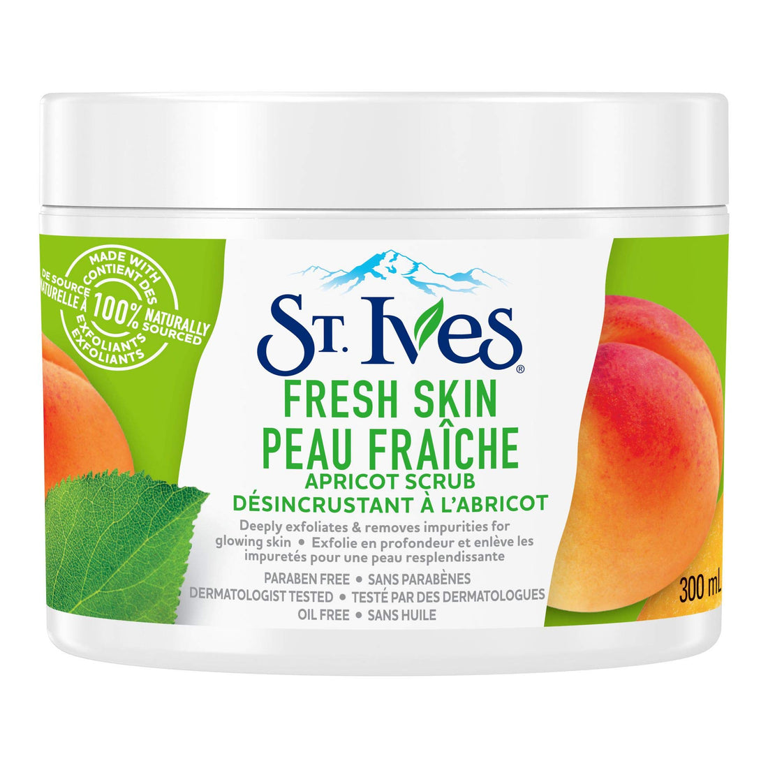 St. Ives Fresh Skin Apricot Exfoliating Facial Scrub 300ml/10.14 Fl Oz {Imported from Canada}