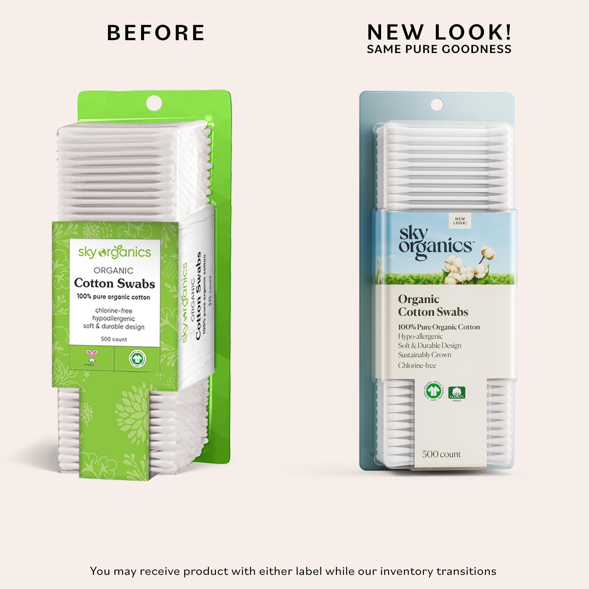 Sky Organics - Organic Cotton Swabs, 1000 ct. - Ultra Soft Tips - Strong & Durable - Hypoallergenic - Chlorine Free - Sustainable - Natural, Vegan & Cruelty Free - Skin Care & Self Care