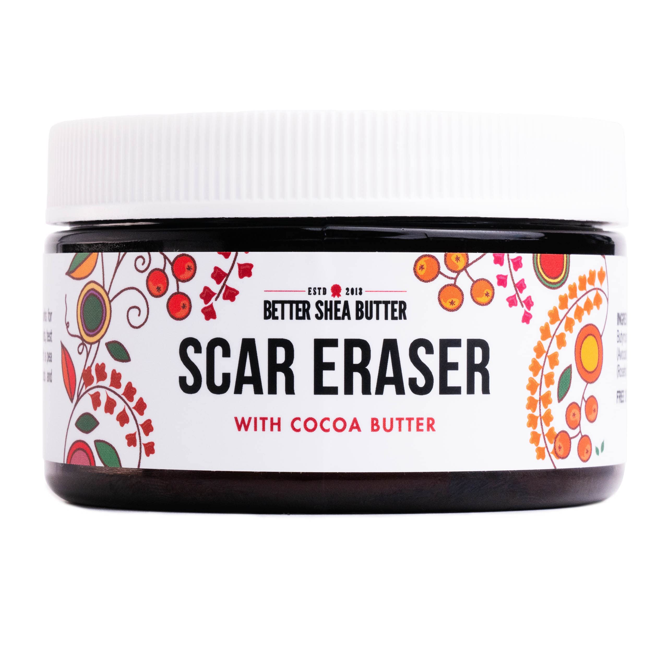 Better Shea Butter Scar Eraser Balm - Cocoa Butter Cream for Stretch Marks and Dark Spots, Burns, Old Scars - Acne Scars - Designed w Zero Synthetic Ingredients, 4 oz