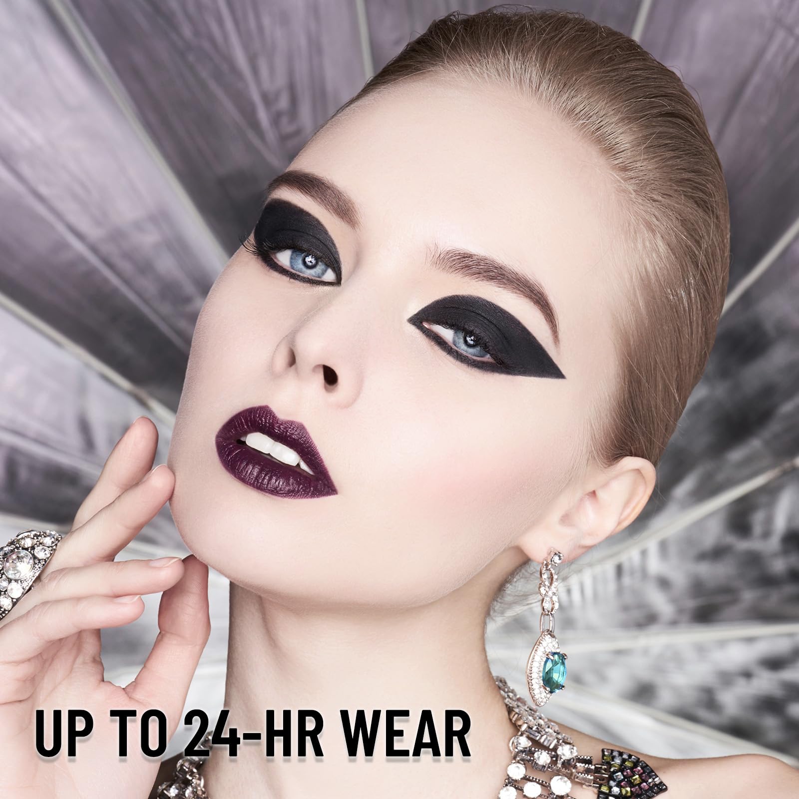 UCANBE Dark Black Single Eyeshadow Palette, Matte Eye Shadow for Smoky Emo Goth Makeup, Professional Highly Pigmented Long-Lasting Waterproof Make Up Pallet