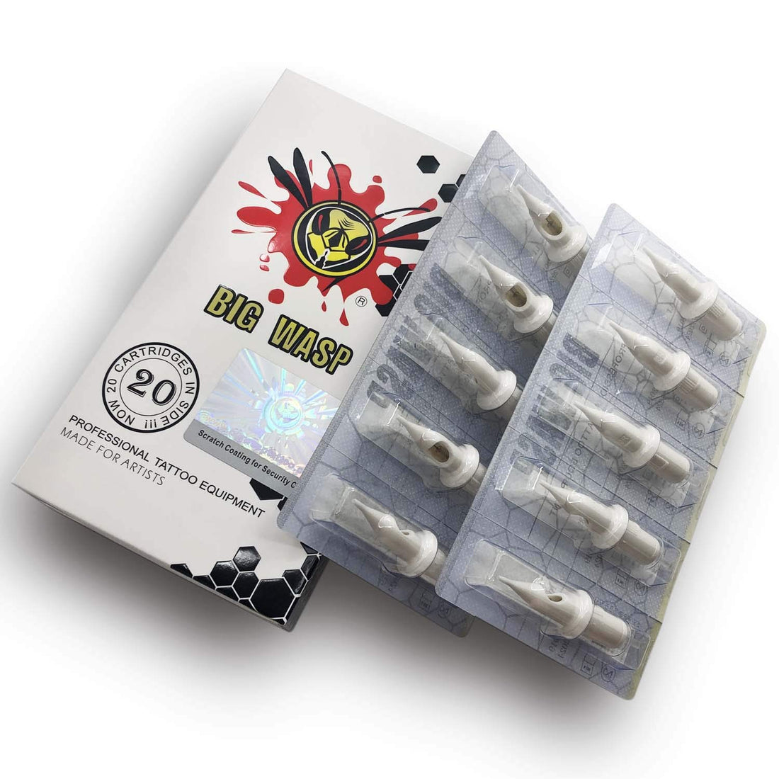 30/15M1 : BIGWASP Professional Disposable Tattoo Needle Cartridge 15 Single Stack Magnum (15M1) 20Pcs