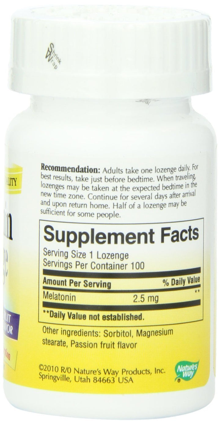 Natures Way Melatonin Lozenge Fruit, 100 Count, Pack of 2