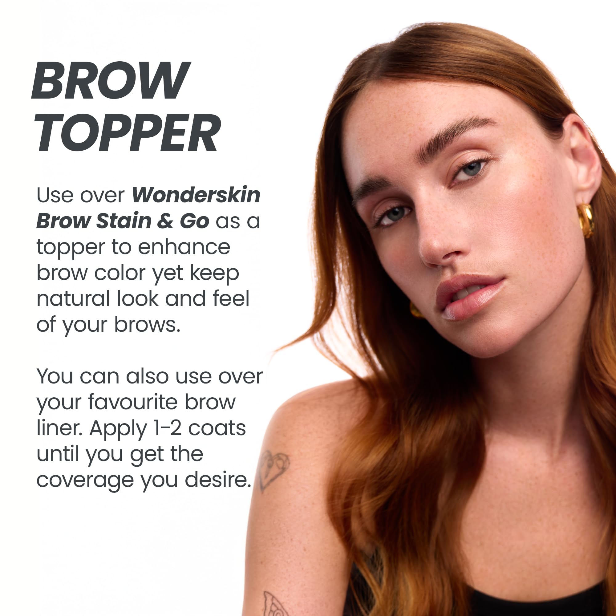 Wonderskin Brow/Do Eyebrow Gel Topper - Skinrageous All-Day Eyebrow Tint Mascara, Long-Lasting, Waterproof & Transfer-Proof Tinted Brow Gel Topper (Brunette)