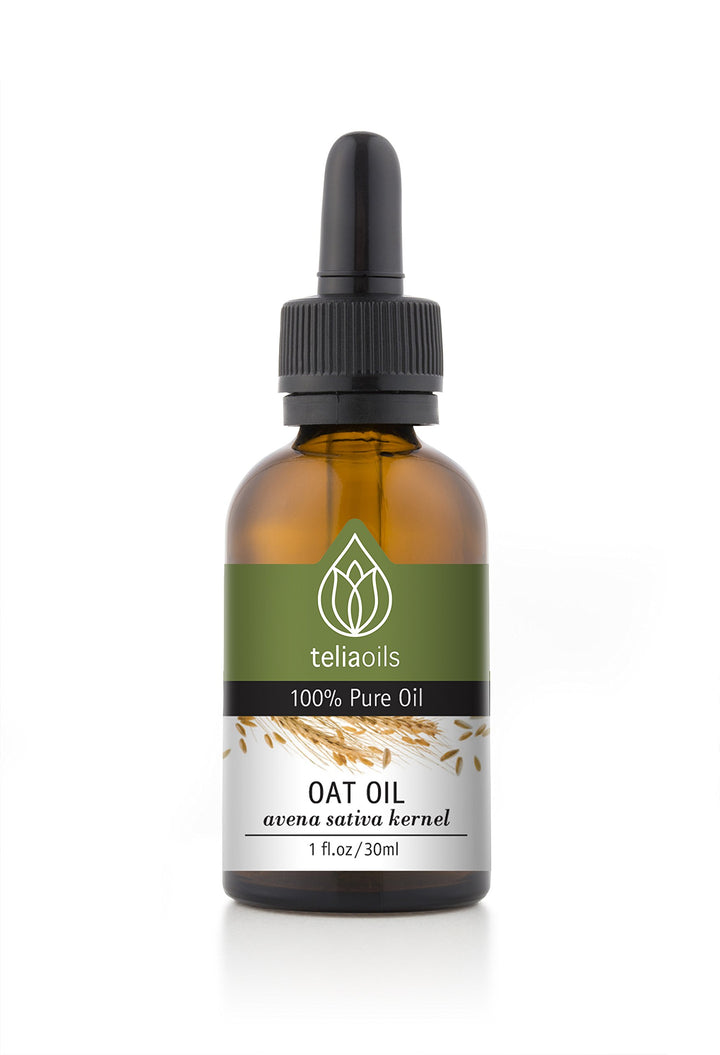 Teliaoils Oat Oil – Avena Sativa Kernel Oil – 100% Pure, Non-GMO, Vegan, Cold-Pressed, Soothing and Hydrating for Natural Skin and Hair Care 1 fl oz