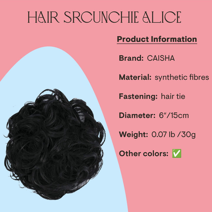 PRETTYSHOP Scrunchy Scrunchie Bun Updo Hairpiece Hair Ribbon Ponytail Extensions Curly Diverse Colors jet black 1 AD