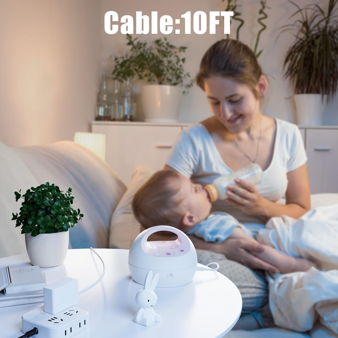 for Spectra Pump Charger, Power Cord for S1, S2, Plus, S3 Pro, SG Synergy Gold, SPS100, SPS200, 10FT Charging Cable, Led Light, White