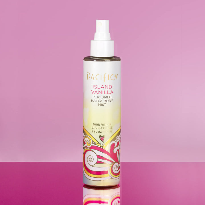 Pacifica Beauty, Island Vanilla All Natural Hair and Body Mist Spray, 100% Vegan, Cruelty & Phthalate & Paraben-Free, Clean Fragrance, 12 Fl Oz, Pack of 2