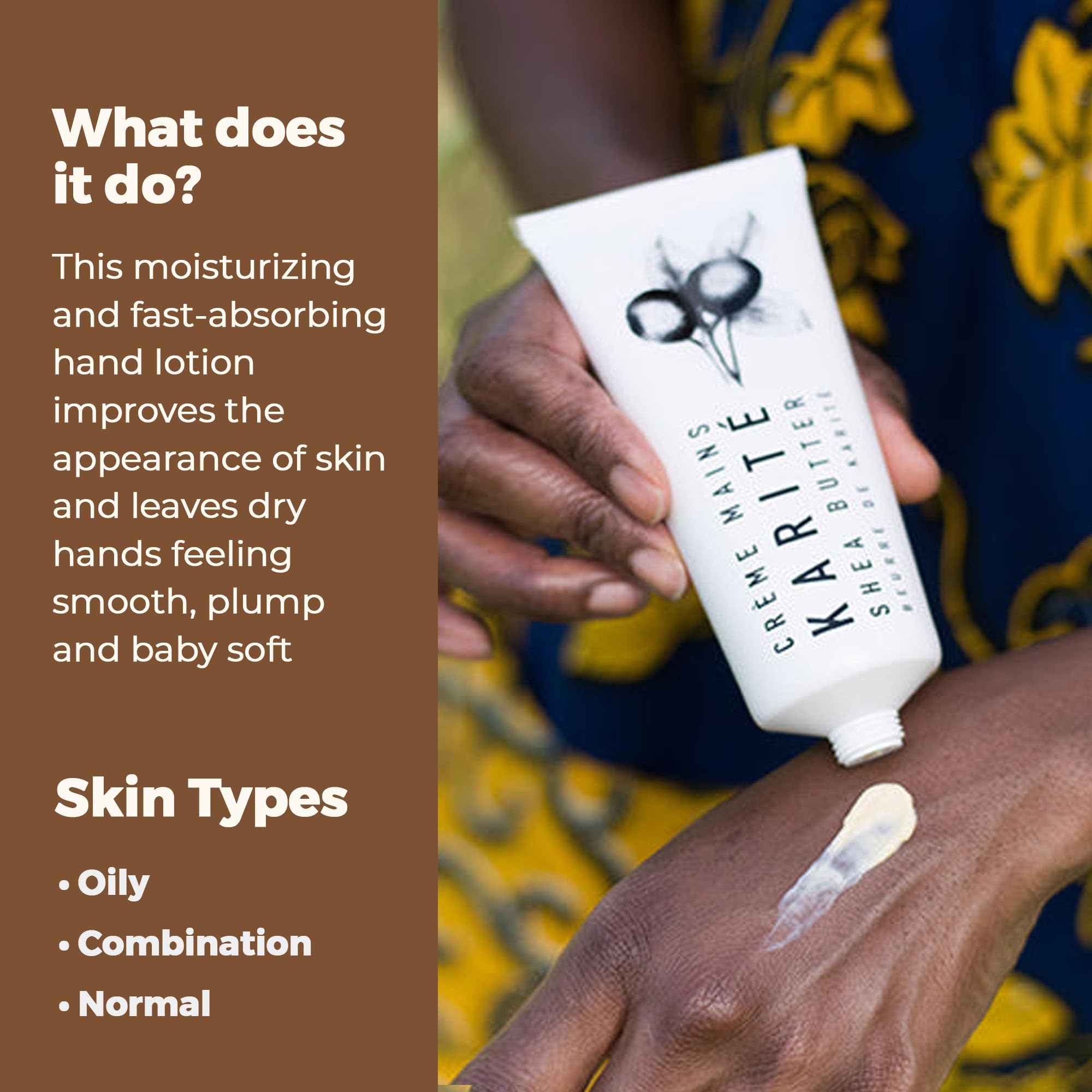 Karité Crème Mains Nourishing Hand Cream for Dry Hands | Shea Butter, Organic Jojoba & Rosehip Oil Blend | Dermatologist-Formulated and Approved | Cruelty-Free, Hypoallergenic Vegan Hand Cream