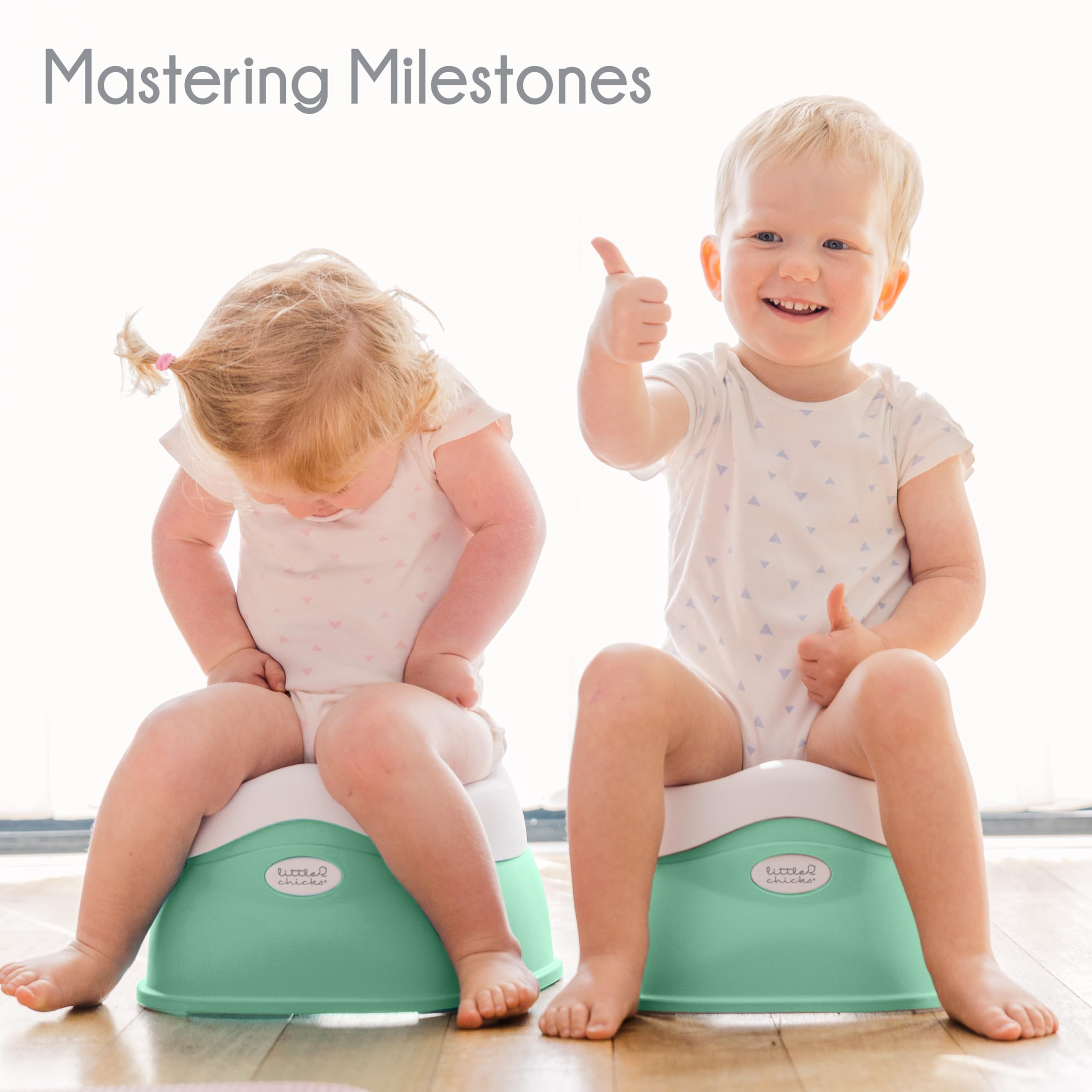 Little Chicks Easy-Clean Toddler Toilet Training Potty Chair with Built-in Splash Guard, Slip-Resistant Base, and Removable Bowl - Perfect Size Kids Potty for Toddlers 18 Months & Above