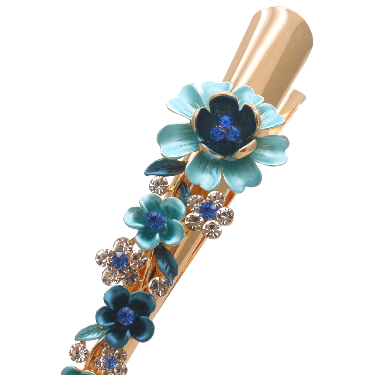 Fashion & Lifestyle Set of 4 Large Metal Alloy Alligator Sectioning Clips for Women and Girls - Pretty Strong Clamp Hair Pins Non-Slip Hair Grips Accessories for Thick Hair, Gold