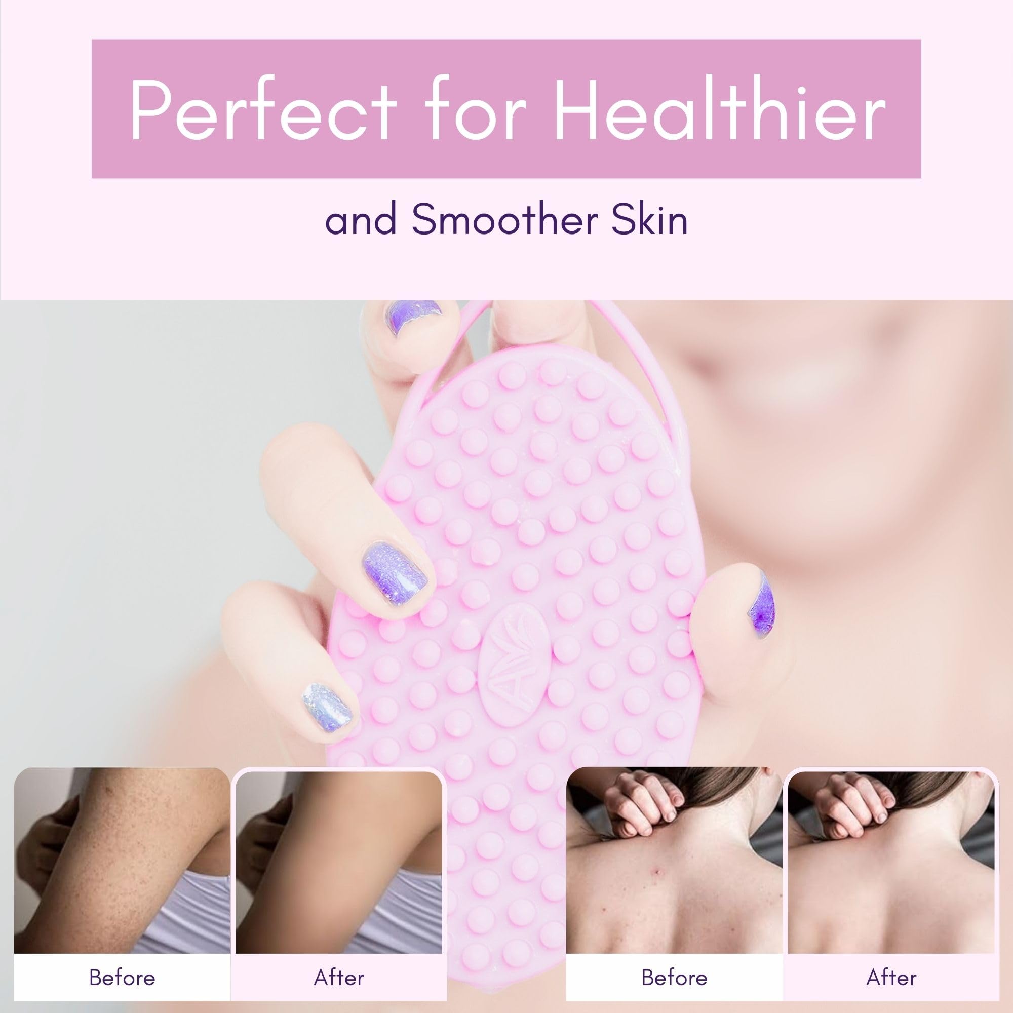 Avilana Body and Face Scrubber Combo – Includes Dual-Sided Body Scrubber and Gentle Face Scrubber – Hygienic, Long-Lasting, and Gentle for Body and Face