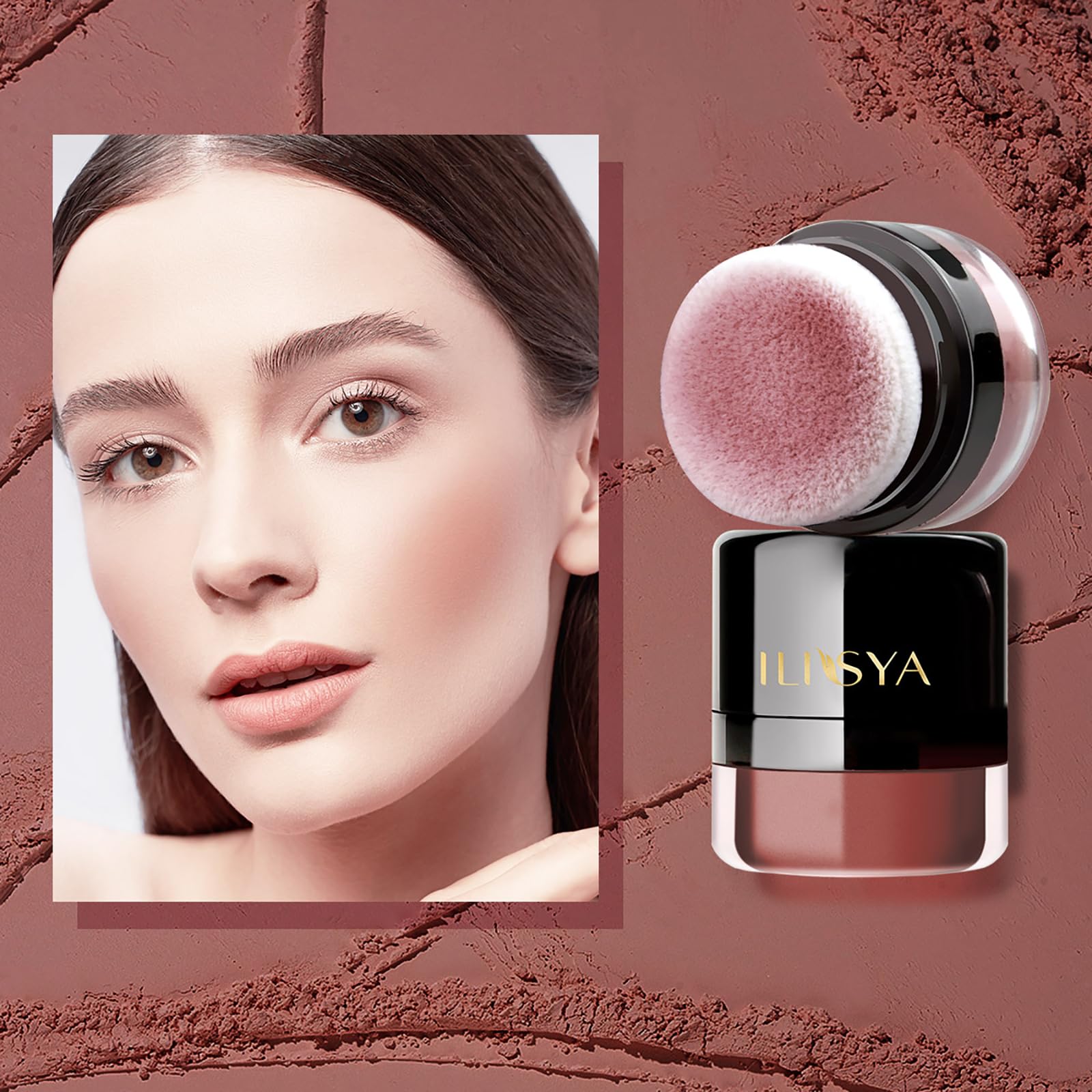 Face Blush Powder Makeup Soft Mushroom Blush for Cheeks Long Lasting Makeup Powder Highlight - Matte Finish (Autumn Berry)