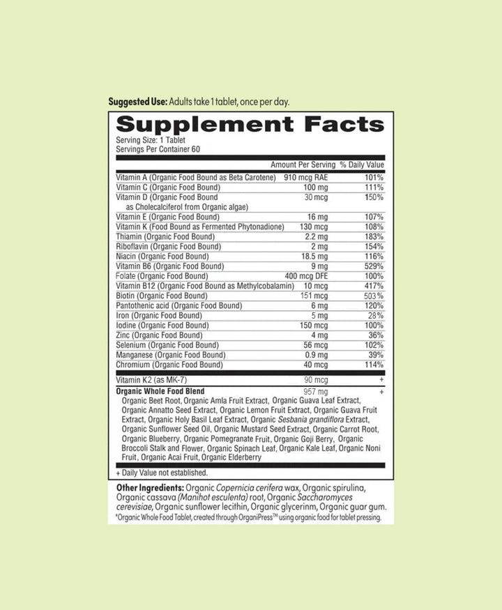 EarthFirst Organic Once Daily Multi for Men 50+, 60 Count