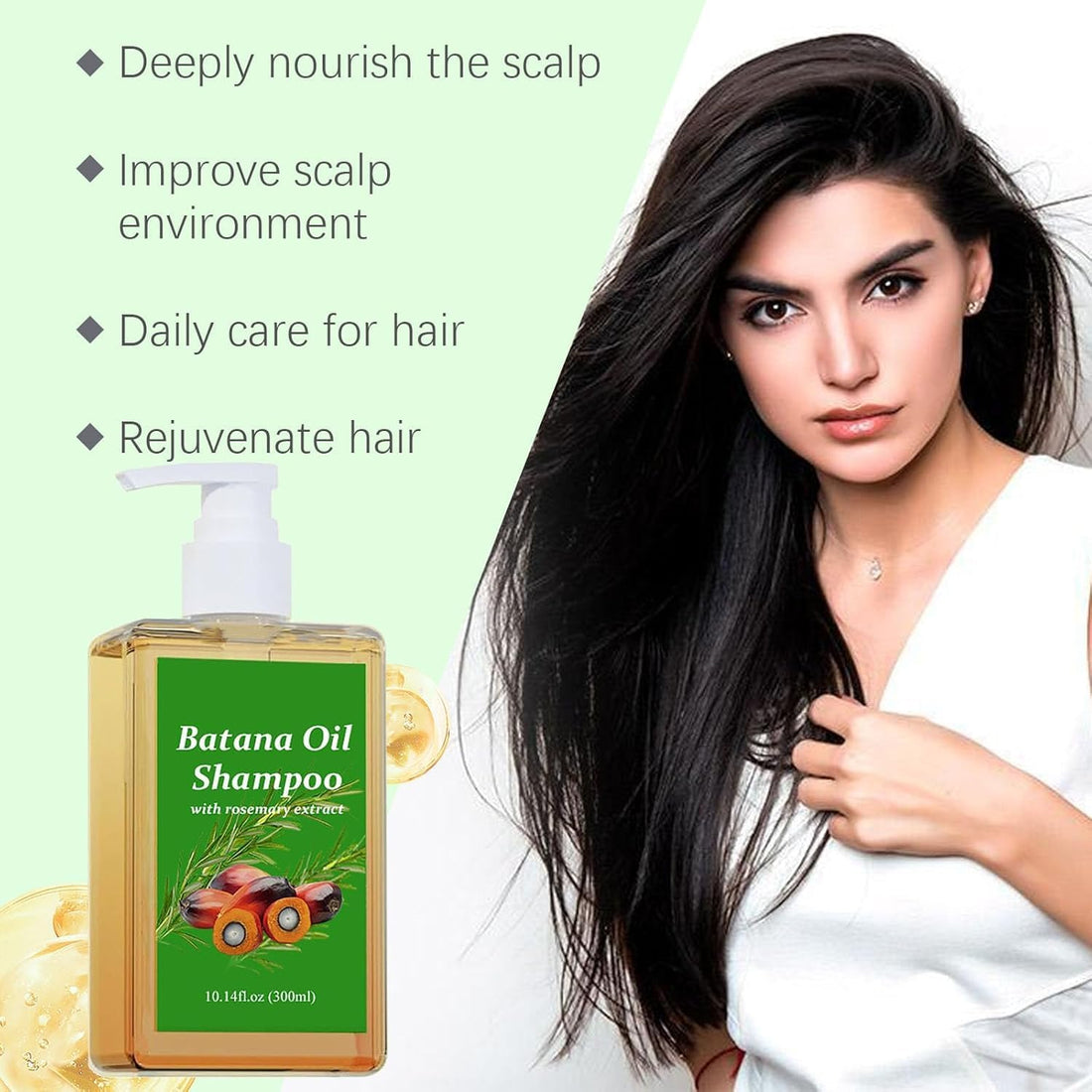 Batana Oil Shampoo for Hair Growth, Routine Shampoo Rosemary Oil for Thinning Hair for Women & Men, 9-in-1 Natural Hair Loss Shampoo with Biotin, hickening Hair Nourishing & Regenerating