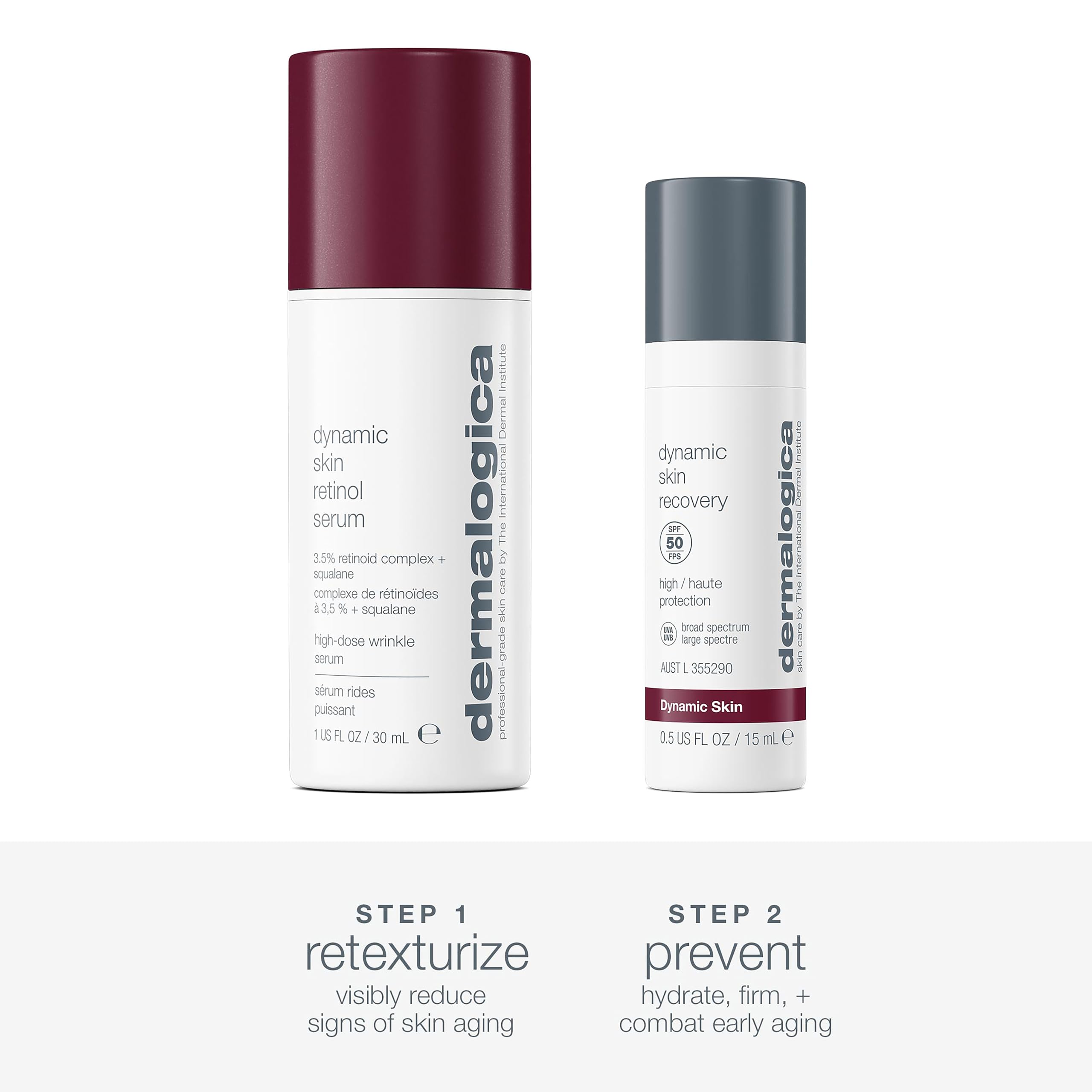 Dermalogica Dynamic Defense Duo, Retinol Face Serum and SPF Moisturizer Skin Care Set - Reduce the Signs of Skin Aging