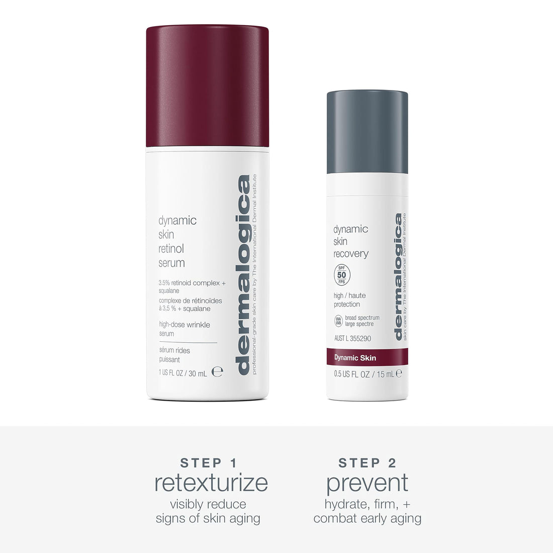 Dermalogica Dynamic Defense Duo, Retinol Face Serum and SPF Moisturizer Skin Care Set - Reduce the Signs of Skin Aging