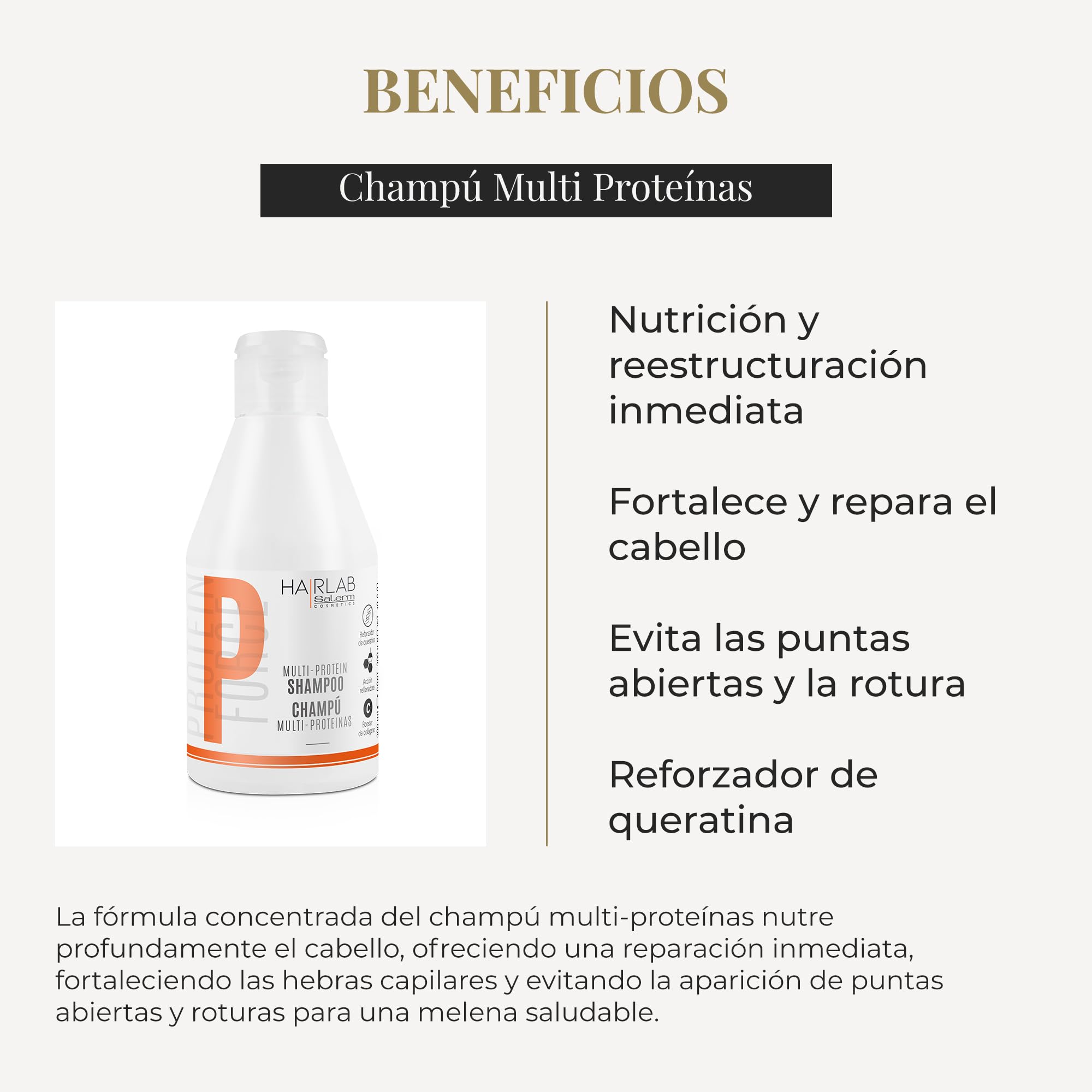 SALERM - Fortifying Shampoo - Multi-Protein Hair Lab Shampoo - 300 ml - Helps Nourish and Strengthen Hair - Adds Volume - Paraben-Free