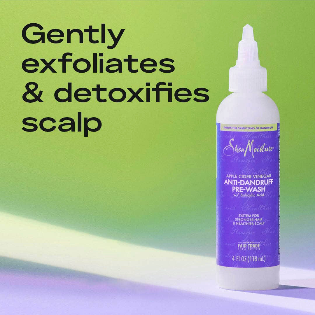 SheaMoisture Hair Care System Anti-Dandruff Pre-Wash For Stronger Hair & Healthier Scalp Formulated With Apple Cider Vinegar Fair Trade Shea Butter For Soft, Smooth Hair 4oz