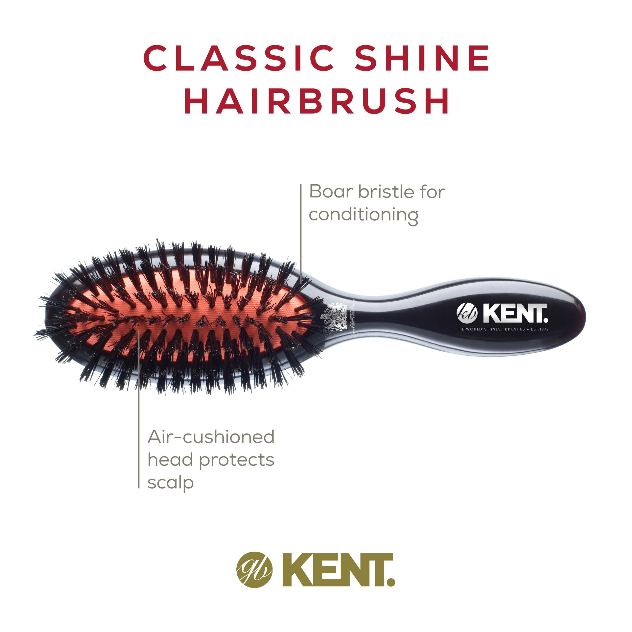 Kent Midnight Ruby Finish Pure Brislte Handbag Brush, Black
