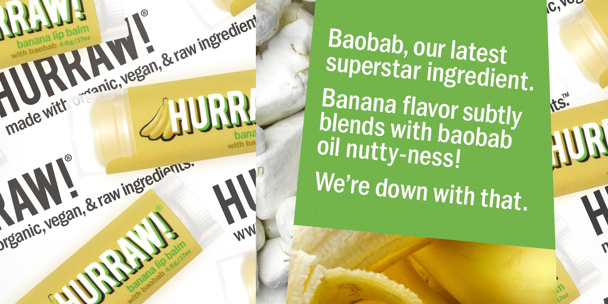 Hurraw! Banana Lip Balm, 3 Pack: Organic, Certified Vegan, Cruelty and Gluten Free. Non-GMO, 100% Natural Ingredients. Bee, Shea, Soy and Palm Free. Made in USA