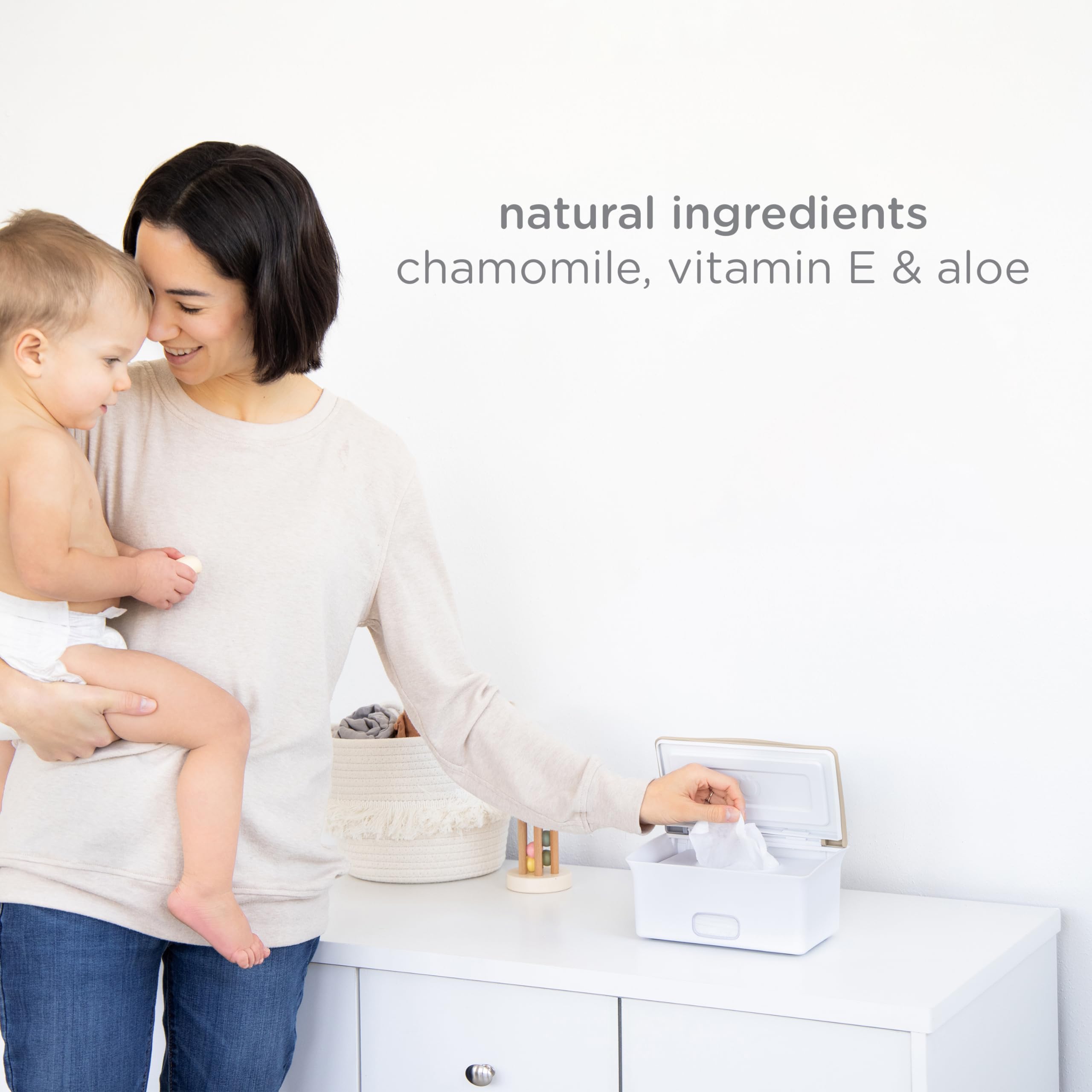 Ubbi Baby Wipes Dispenser, Baby Wipes Case, Baby Wipes Holder with Weighted Plate, Keeps Wipes Fresh and Non-Slip Rubber Feet, Pantone Green