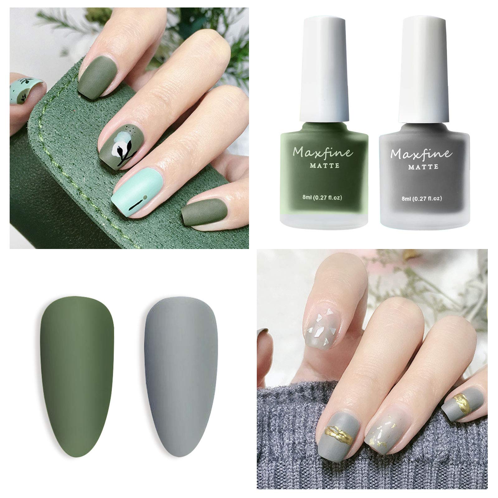 LOKFAR 6 Colors Matte Nail Polish Set, Mist Effect Matte Finish Velvet Gel Nail Polish Kit, Long Lasting Waterproof Velvet Nail Polish Nail Art 8 ml/ Bottle -#B