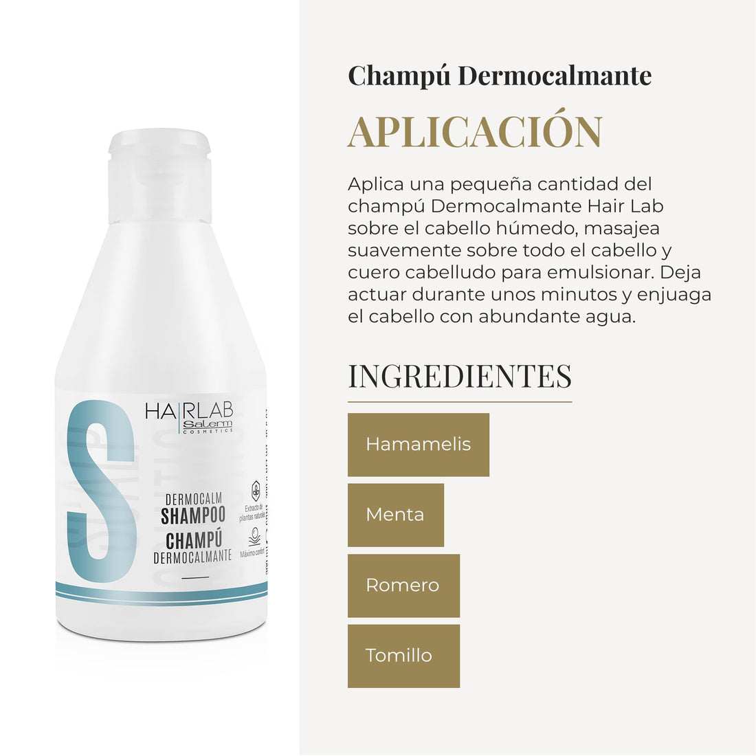 SALERM - Shampoo for Sensitive Scalp - Soothing Shampoo Hair Lab - 300 ml - with Witch Hazel, Rosemary, Mint, and Thyme - Gentle and Delicate Cleansing - Paraben-Free