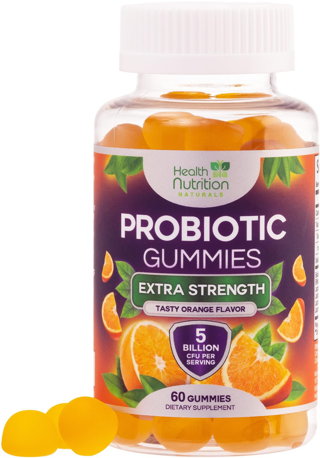 Probiotic Gummies for Digestive Health - Daily Probiotics for Women & Men Gummy, 5 Billion CFU Probiotics Supplement, Probiotic Strains Supports Immune, Vaginal, & Gut Health, Non-GMO - 60 Gummies