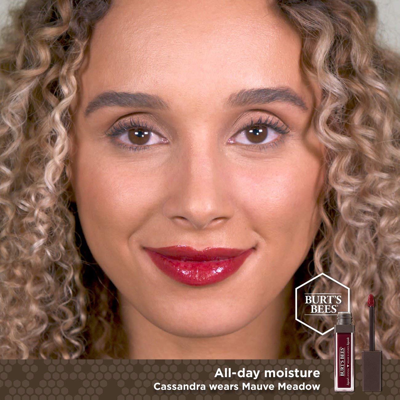 Burt's Bees 100% Natural Glossy Liquid Lipstick, Mauve Meadow, 1 Tube