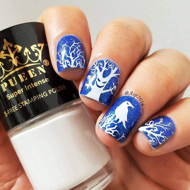 PUEEN PUEEN Must Have Stamping Polish Collection Set Big 5-Free Formula Nail Color Lacquer (805 - Black Jack + 806 - Pure White) - BH000872