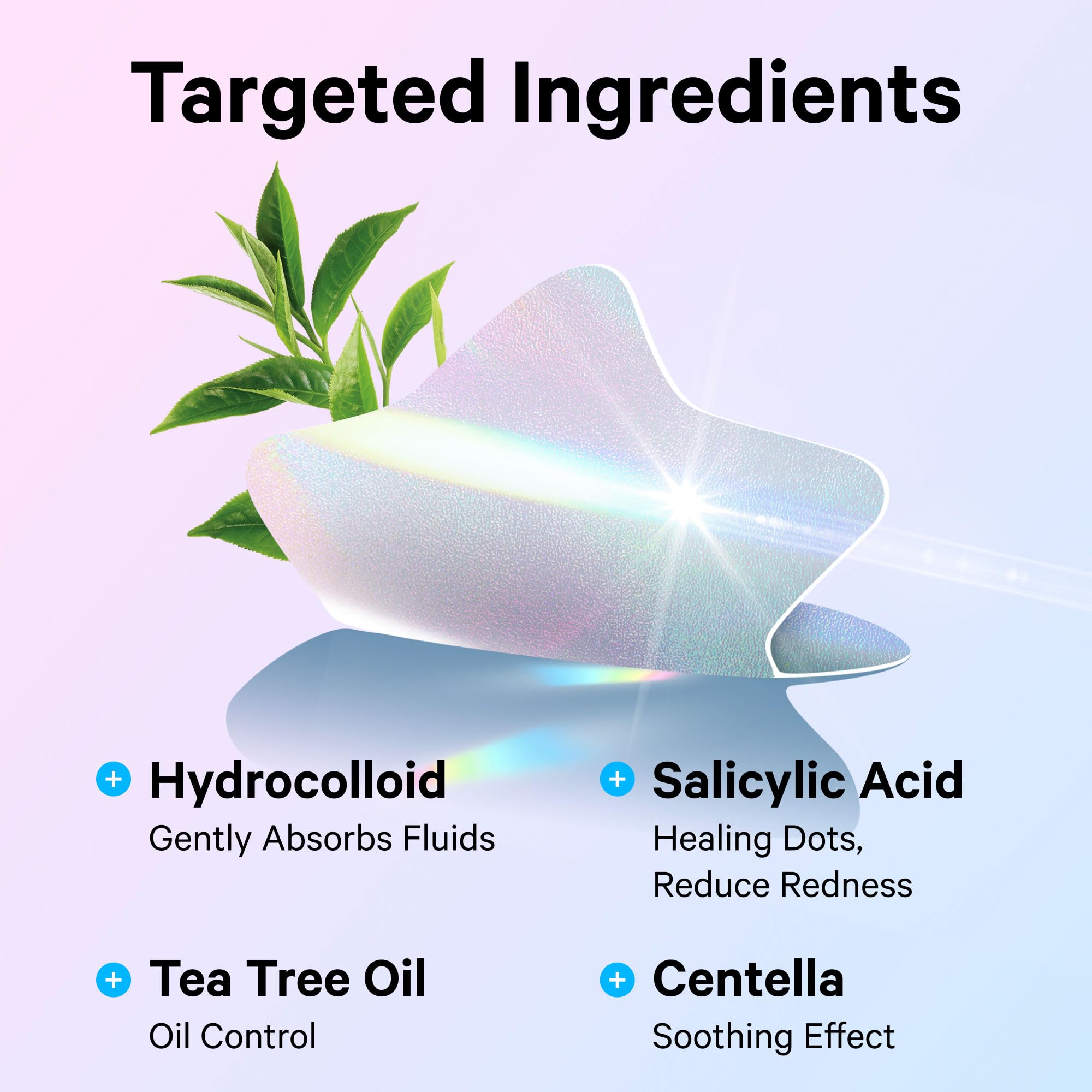 Sosky Hologram Pimple Patches for Face, Hydrocolloid Acne Patches with Salicylic Acid, Cute Star Zit Stickers,Colorful Blemish Covers,48 Count Blue Pink Star Moon Cloud Butterfly