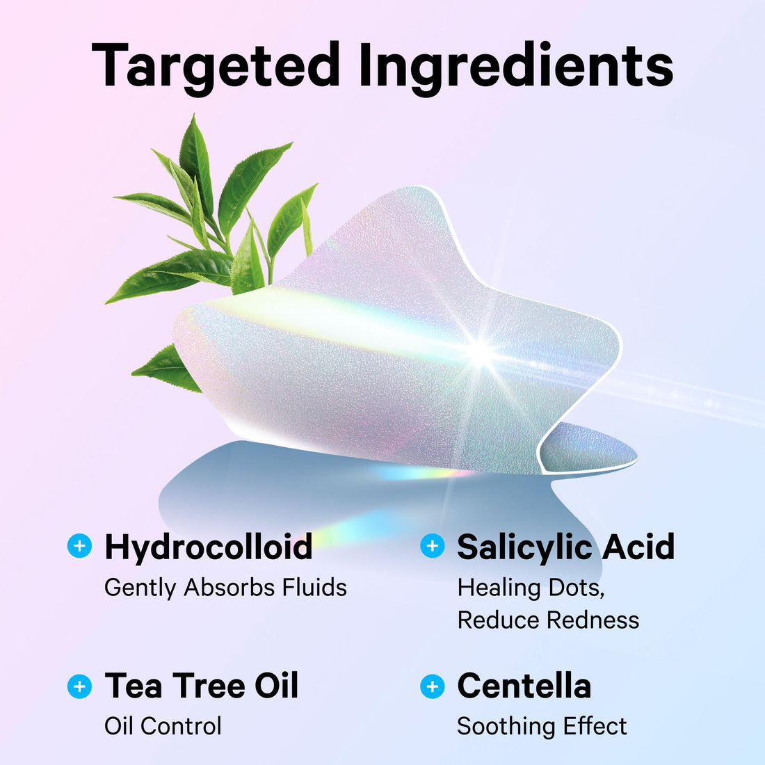 Sosky Hologram Pimple Patches for Face, Hydrocolloid Acne Patches with Salicylic Acid, Cute Star Zit Stickers,Colorful Blemish Covers,48 Count Blue Pink Star Moon Cloud Butterfly
