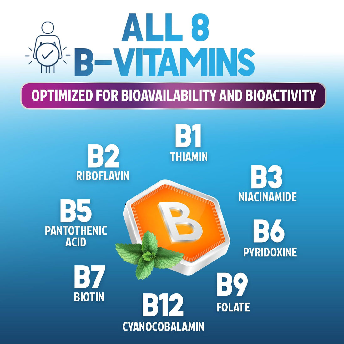 B Complex Vitamins Capsules with Vitamins B6 B12 B100 C Biotin Folate & Folic Acid - Supplement for Heart, Brain, & Nerve Support - Super Complete B-Complex for Immune & Energy Support - 60 Capsules