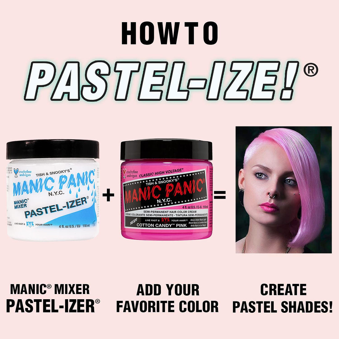 Manic Panic Mixer Pastel-Izer 4oz Jar (3 Pack)