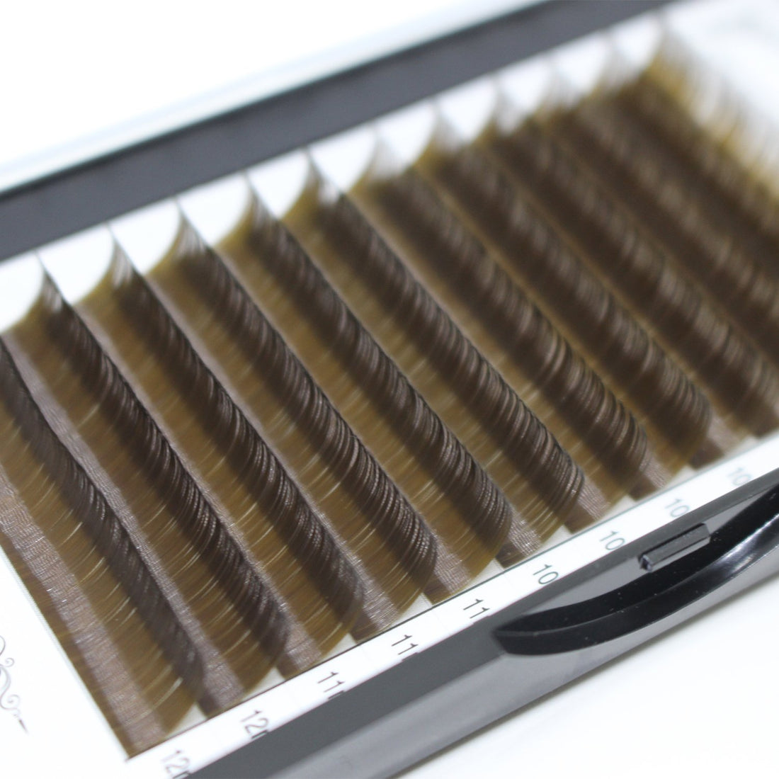 Scala Thickness 0.10mm C Curl Light Brown/Dark Brown/Black-Brown False lashes Individual Eyelash Extension Natural False Eyelashes (10mm, Dark Brown)