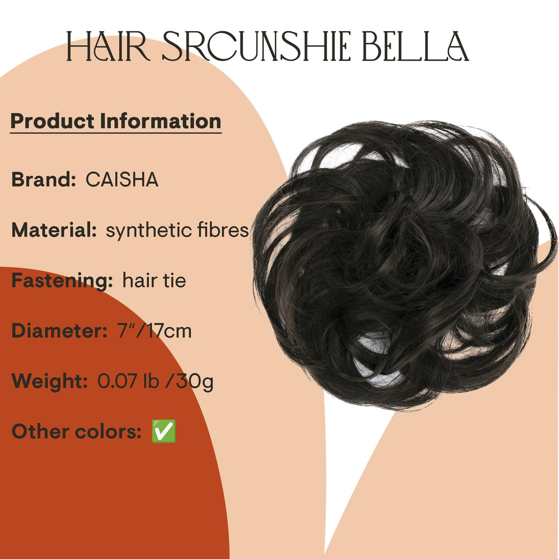 dark brown chocolate 6 : PRETTYSHOP Scrunchie Bun Up Do Hair piece Hair Ribbon Ponytail Extensions Wavy Curly or Messy Various Colors(dark brown chocolate 6)