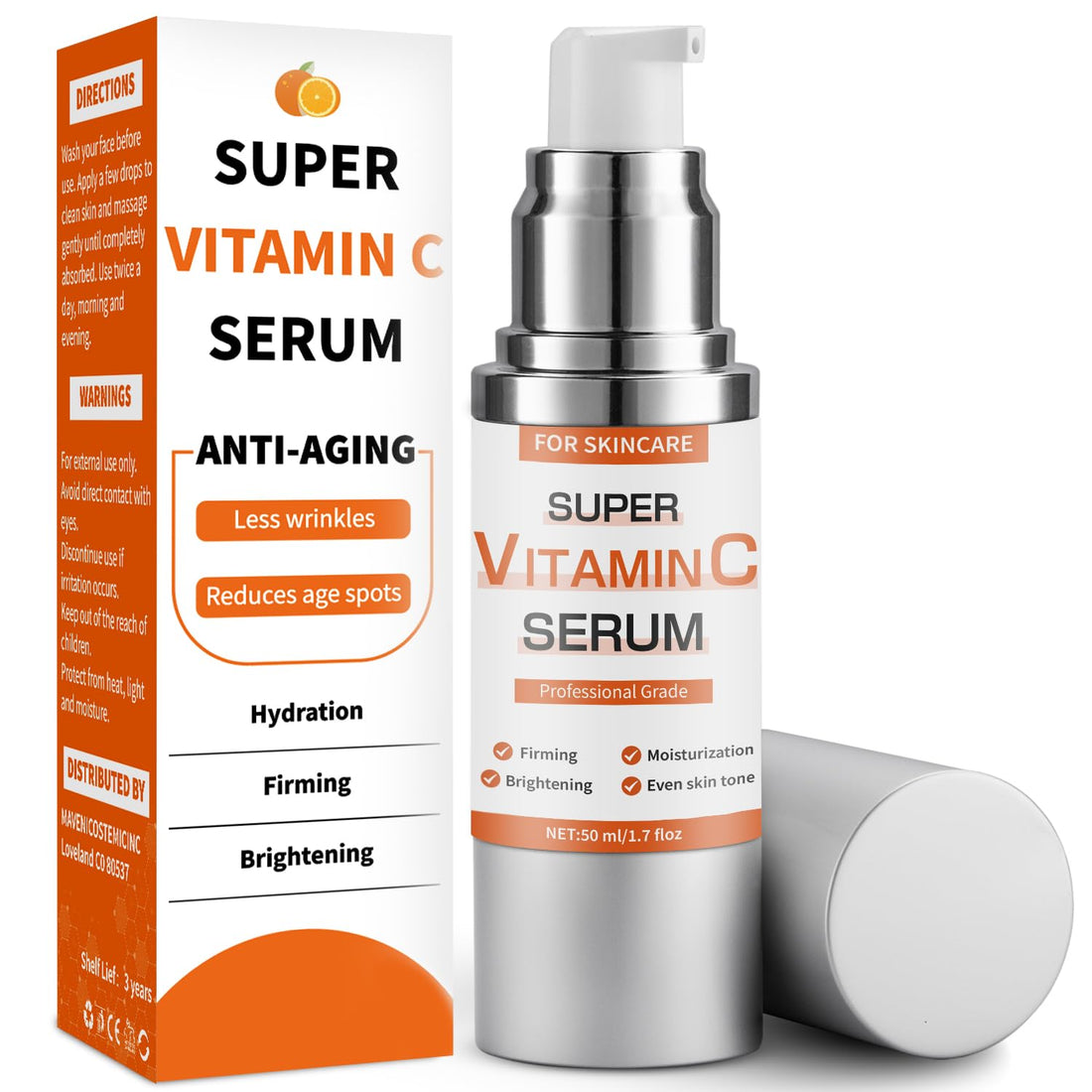 Vitamin C Serum for Face Wrinkle & Age Spots Reduction: All-In-One Hydrating Anti-Aging Formula - Vitamin C, Hyaluronic Acid, Hydrating, Lifting, vibrance super c serum for women over 70
