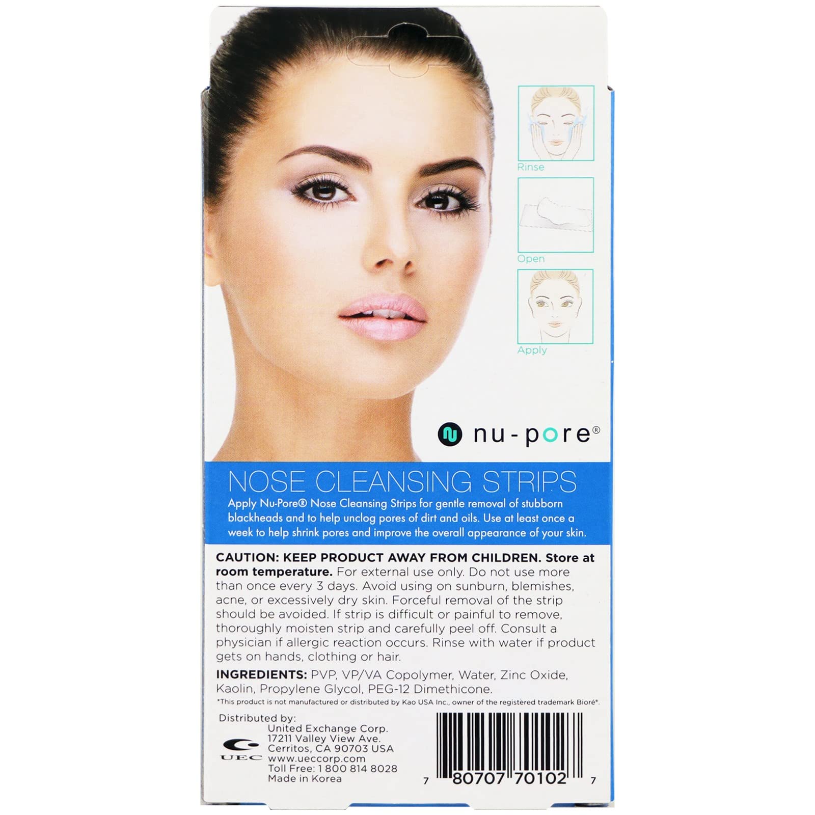 Nose Cleansing Strips For Instantly Fresh Clean Pores, 3 Strips,(Nupore)