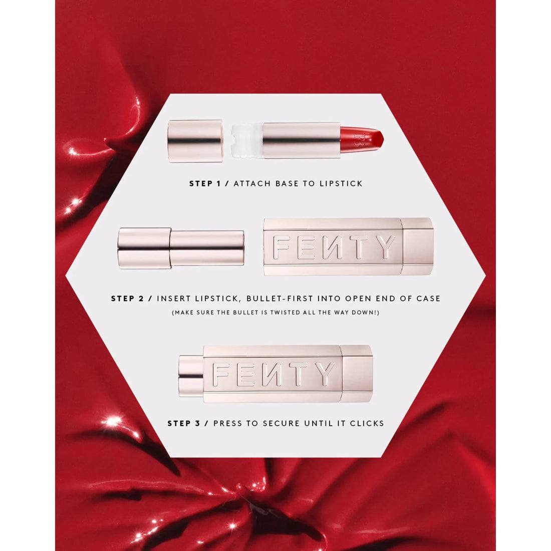 FENTY BEAUTY by Rihanna Icon Semi-Matte Lipstick Refill - Kissin' Kutie | Refillable Lip Color, Longwear, Lightweight, Nude Pink, 3.8g / 0.134oz