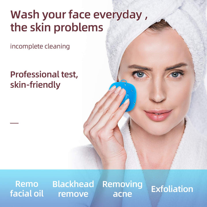 Facial Cleansing Brush Silicone, Face Wash Brush Manual Waterproof, Cleansing Skin Care Face Brushes for Cleansing and Exfoliating (black)