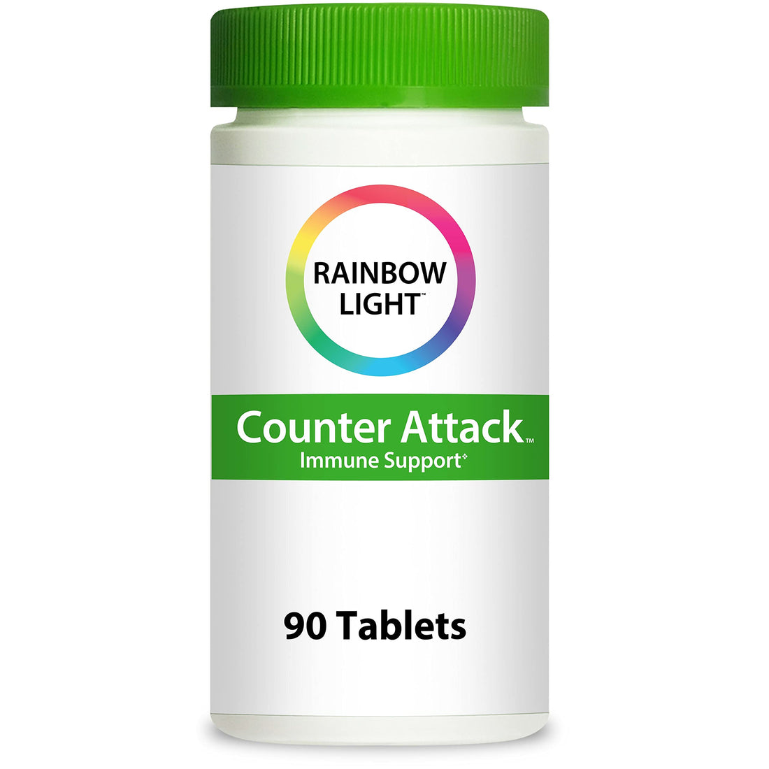 Rainbow Light Counter Attack Immune Support, Dietary Supplement Provides Immune Support, With Vitamin C, Zinc and 3 Targeted Herbal Blends, Vegan and Gluten Free, 90 Count