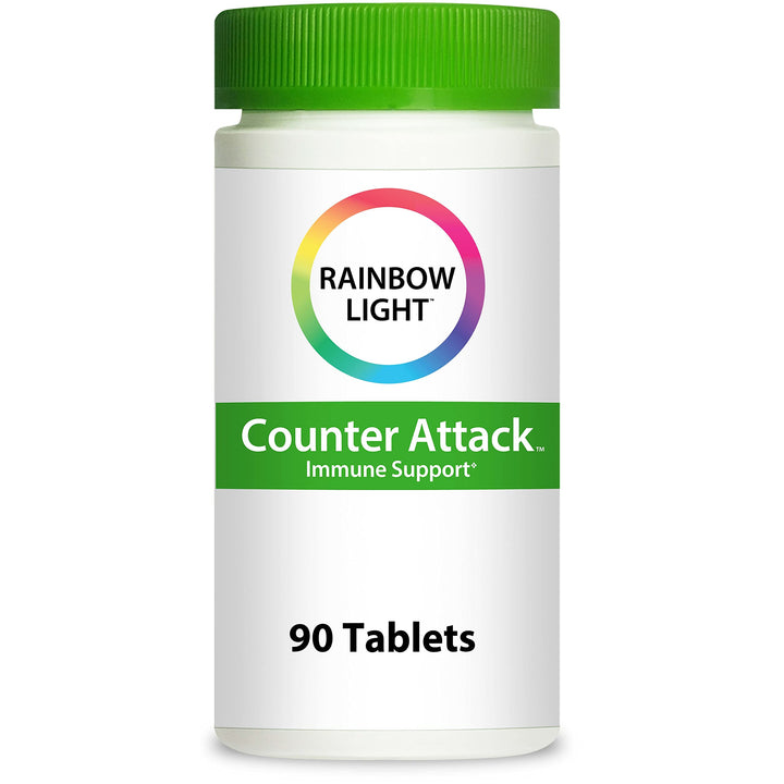 Rainbow Light Counter Attack Immune Support, Dietary Supplement Provides Immune Support, With Vitamin C, Zinc and 3 Targeted Herbal Blends, Vegan and Gluten Free, 90 Count