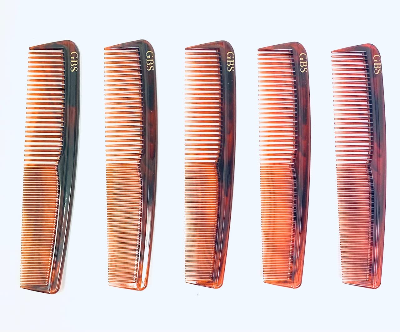 GBS Grooming Comb Combo - 5 Tortoise Unbreakable Pocket Comb Comes with All Fine Black Pocket Comb & Coarse/Fine Pocket Comb by GBS