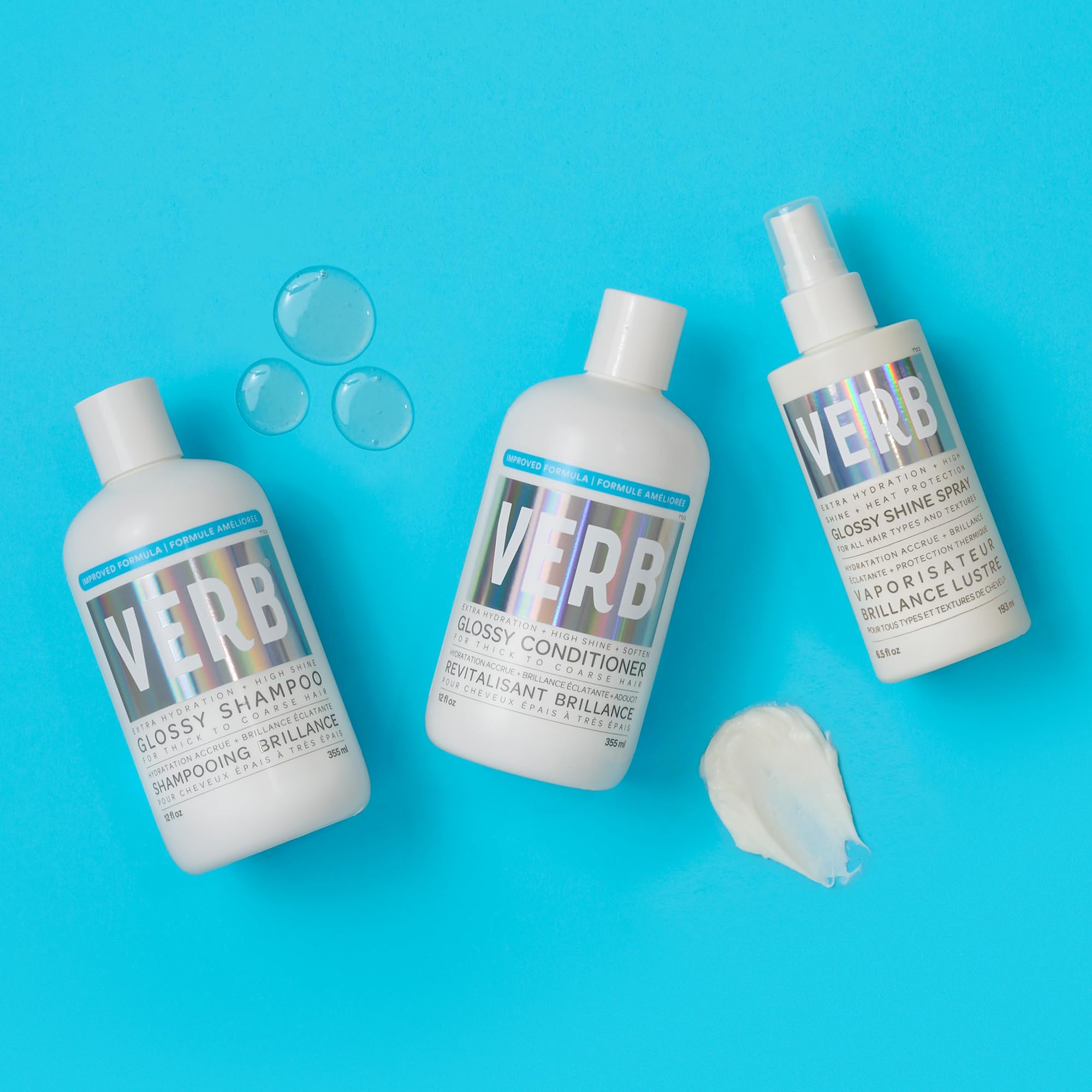 VERB Glossy Conditioner, 12 fl oz – Conditions, Detangles + Adds High Shine for Thick to Coarse Hair – Sulfate, Paraben and Gluten Free.