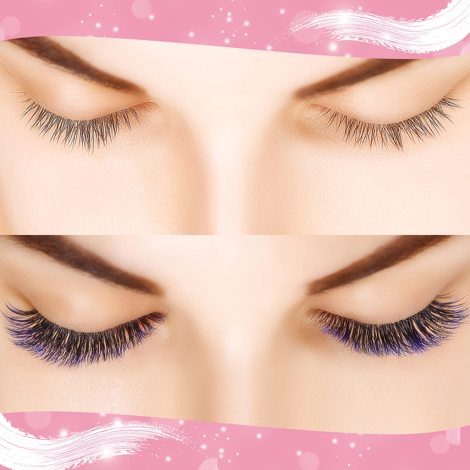 7 Pieces Eyelash Mascara Tool, Mascara Applicator Lash Guard Plastic,Eyelash Comb Separator Curler Tool Eyelash Tweezers Lash Extension for Women Girls (Pink)