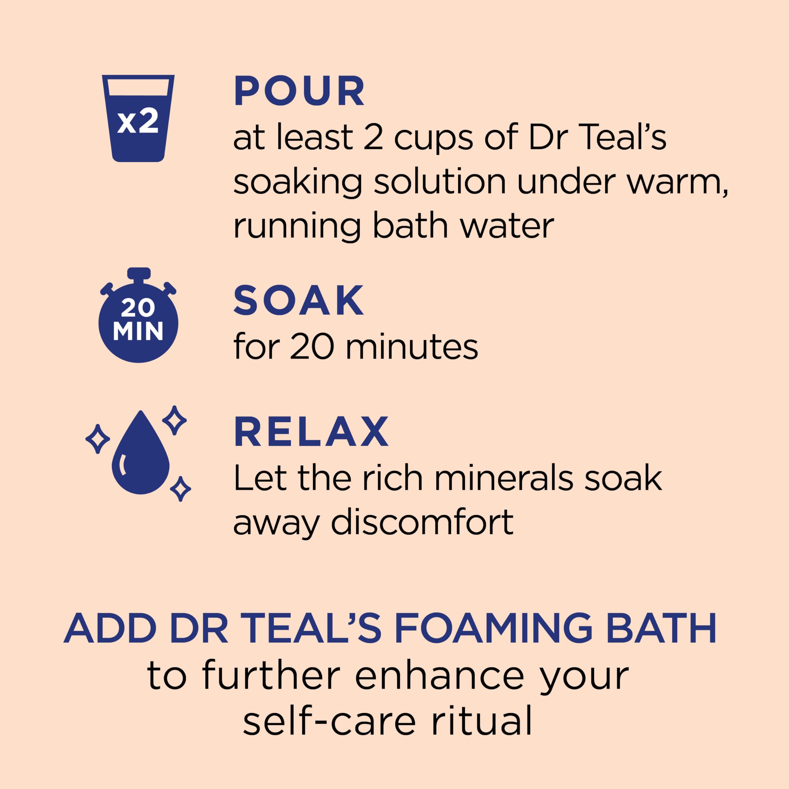 Dr Teal's Epsom Salt Magnesium Soak, Pre & Post Workout with Menthol & Essential Oils, 3 lbs