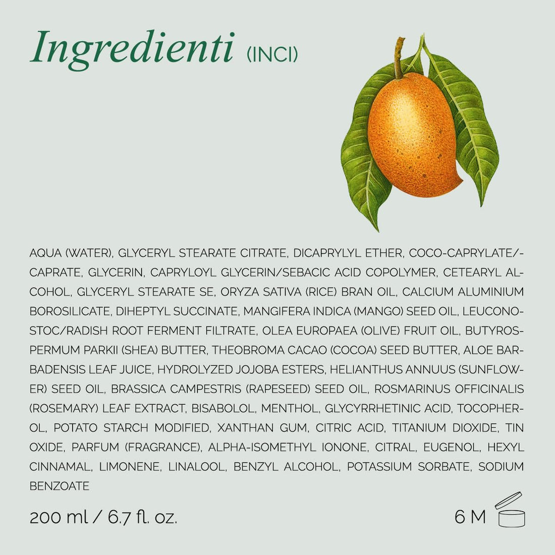 L'Erbolario Sun and Open Air - Brightening Body Cream with Mango Oil