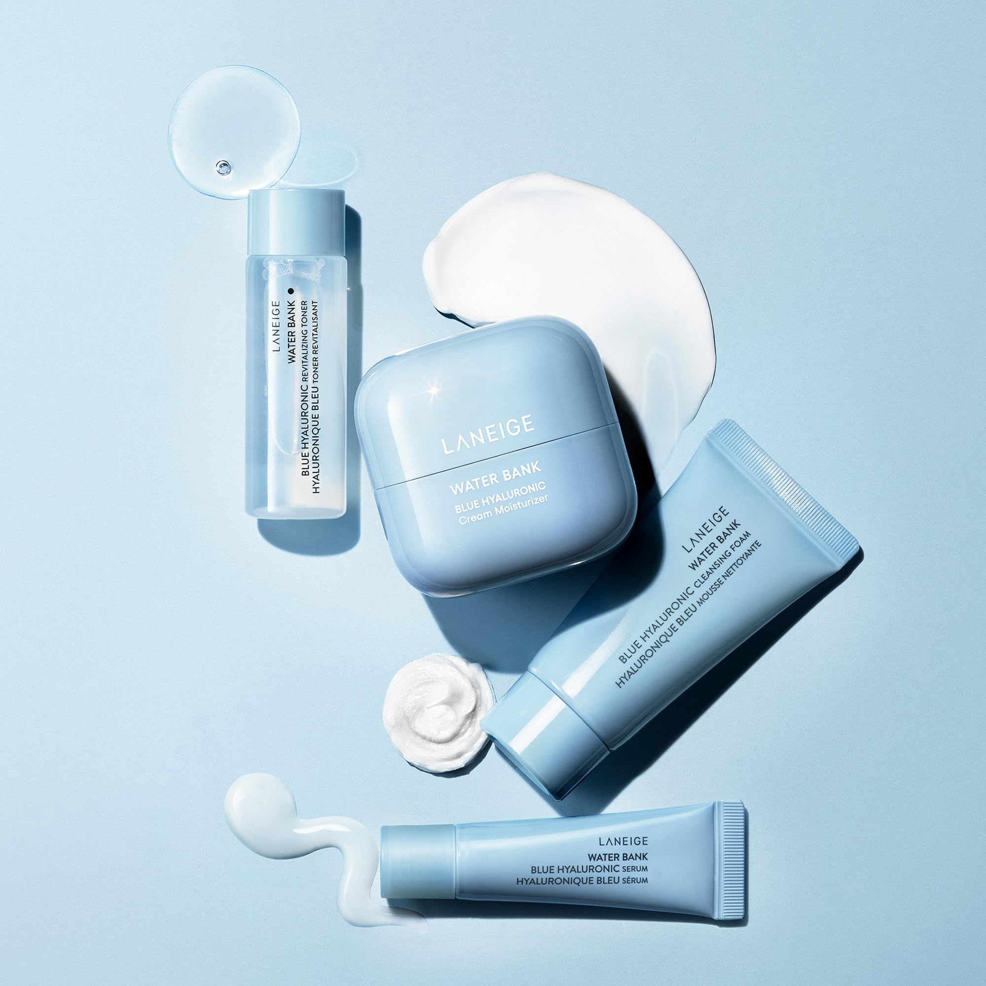 LANEIGE Water Bank Hydration Set: Hyaluronic Acid, Barrier-Boosting Hydration, Full Sized, Travel Sized