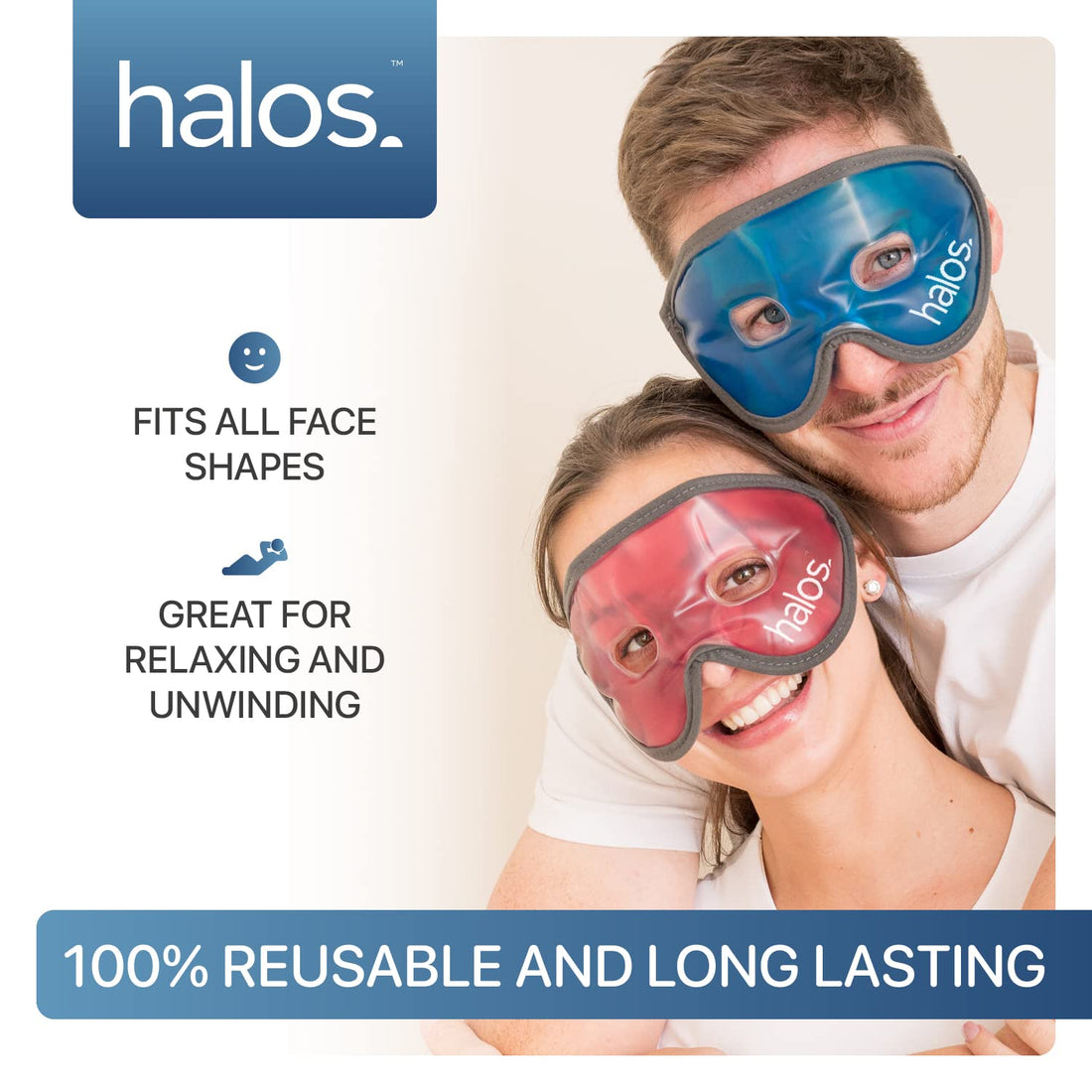 Hangover Mask | Hot or Cold Premium Reusable Gel Mask | Helps to Sooth Puffy Faces, Tired Eyes, Dark circles, Headaches and Hangovers | Blue